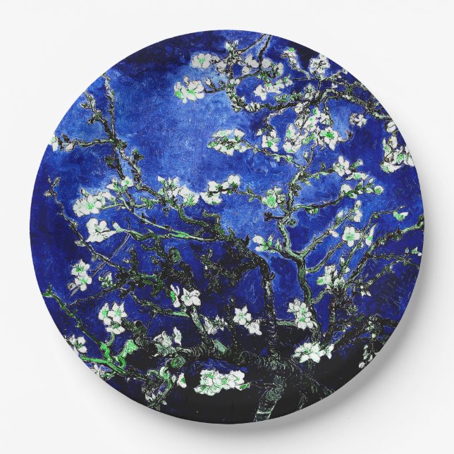 Van Gogh Almond blüht grüner Untersetzer Pappteller (Vorderseite)