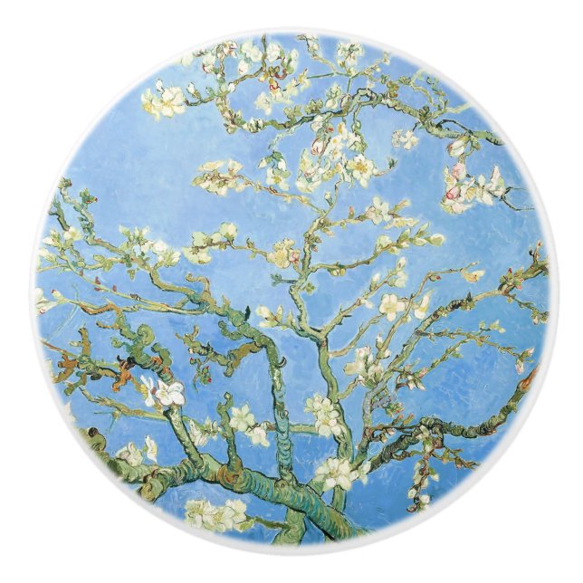 Van Gogh Almond Blüten, Sky Blue Keramikknauf (Vorderseite)