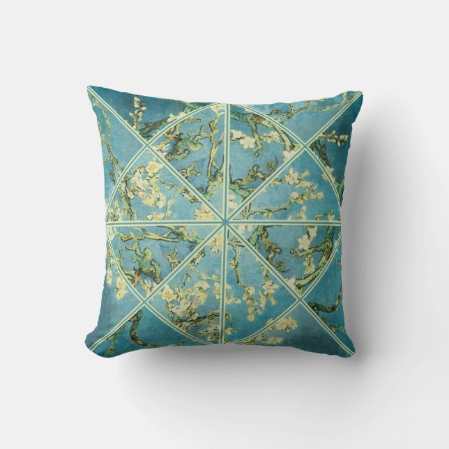 Van Gogh Almond Tree Fractured Pillow Kissen (Vorderseite)