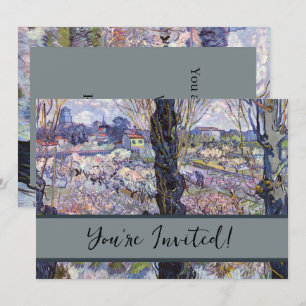 Van Gogh Ansicht von Arles Blühende Obstgärten Dru Einladung