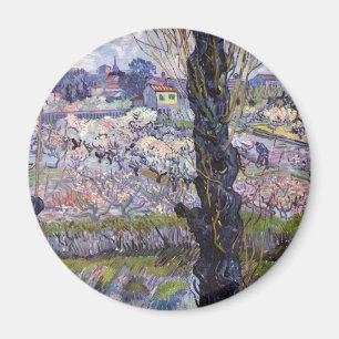 Van Gogh Ansicht von Arles Blühende Obstgärten Dru Magnet