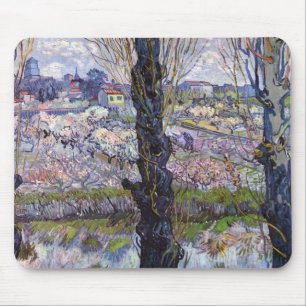 Van Gogh Ansicht von Arles Blühende Obstgärten Dru Mousepad