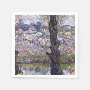 Van Gogh Ansicht von Arles Blühende Obstgärten Dru Serviette