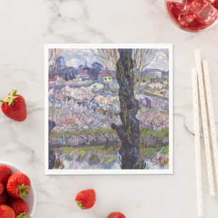 Van Gogh Ansicht von Arles Blühende Obstgärten Dru Serviette