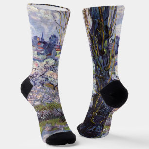 Van Gogh Ansicht von Arles Blühende Obstgärten Dru Socken