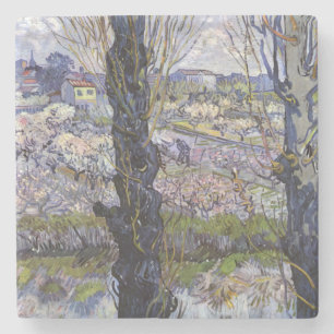 Van Gogh Ansicht von Arles blühende Obstgärten Kun Steinuntersetzer