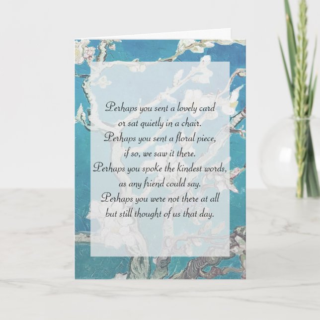 Van Gogh Art Beileid Vielen Dank an die Familie Karte (Vorderseite)