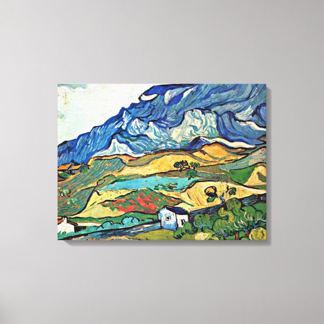 Van Gogh Art - Les Alpilles Bergwelt Leinwanddruck (Vorderseite)