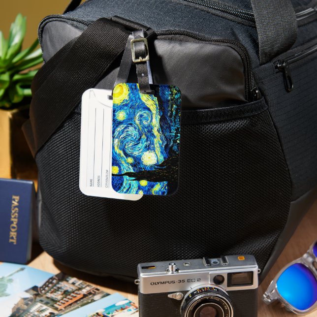 Van Gogh Art, Starry Night, berühmtes Bild Gepäckanhänger (Vorderseite & Rückseite)