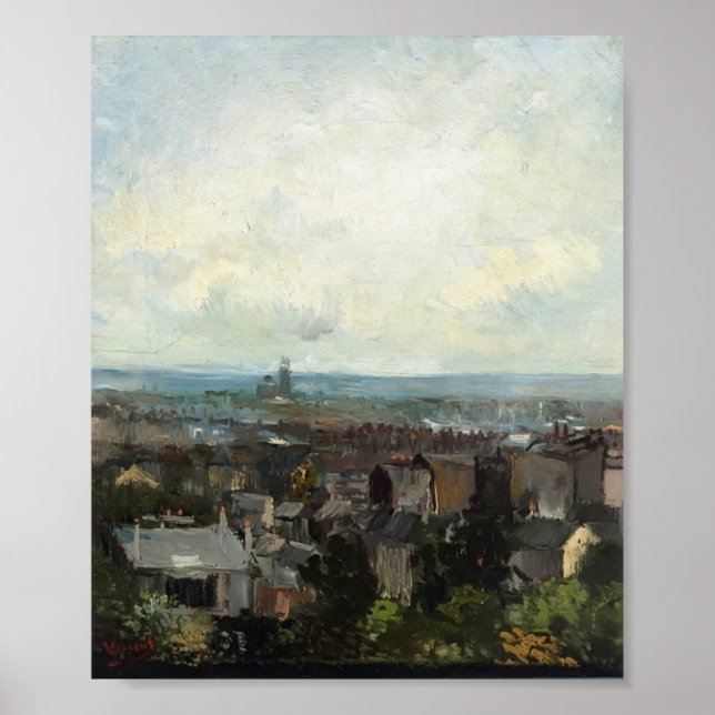 Van Gogh - Aussicht auf Paris von Montmartre Poster (Vorne)