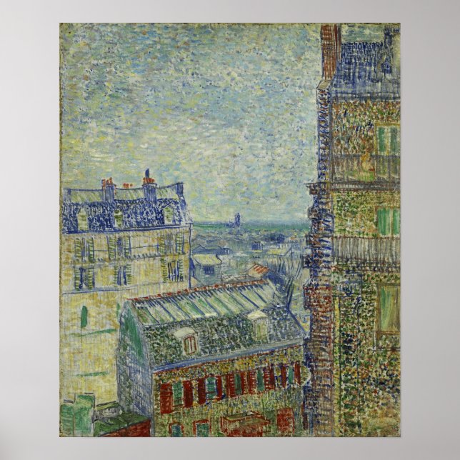 Van Gogh - Aussicht von Theos Wohnung Poster (Vorne)
