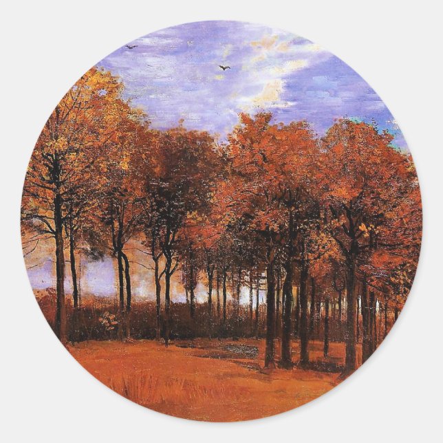 Van Gogh - Autumn Landscape, Runder Aufkleber (Vorderseite)