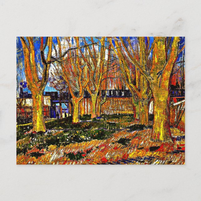 Van Gogh - Avenue of Flugzeug Trees Postkarte (Vorderseite)