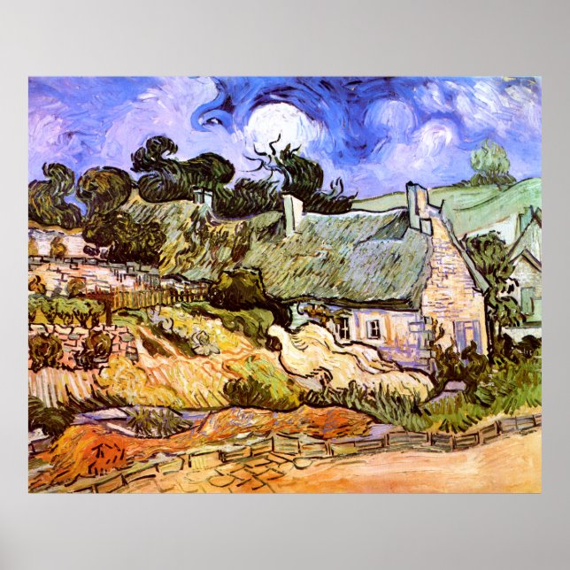 Van Gogh: Bauer Hütte in Cordeville Poster (Vorne)