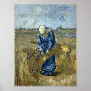 Van Gogh - Bäuerin beim Garbenbinden Poster