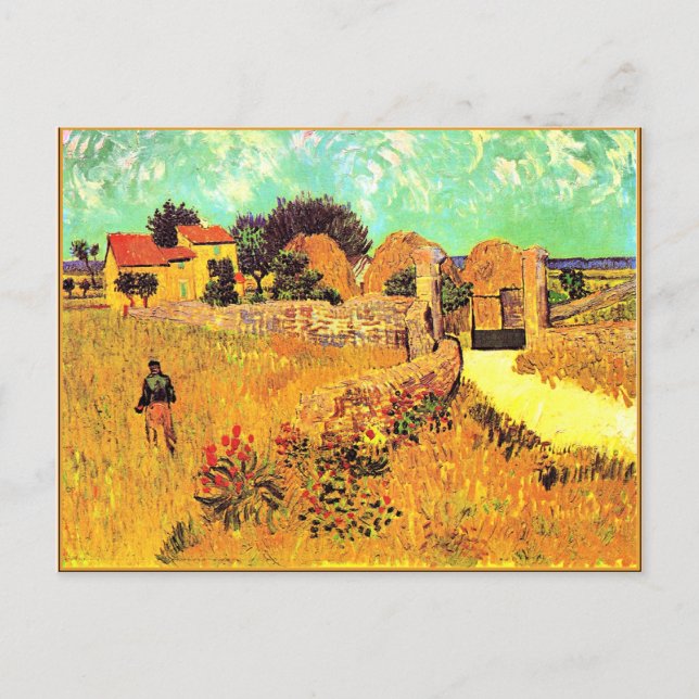 Van Gogh - Bauernhof in der Provence Postkarte (Vorderseite)