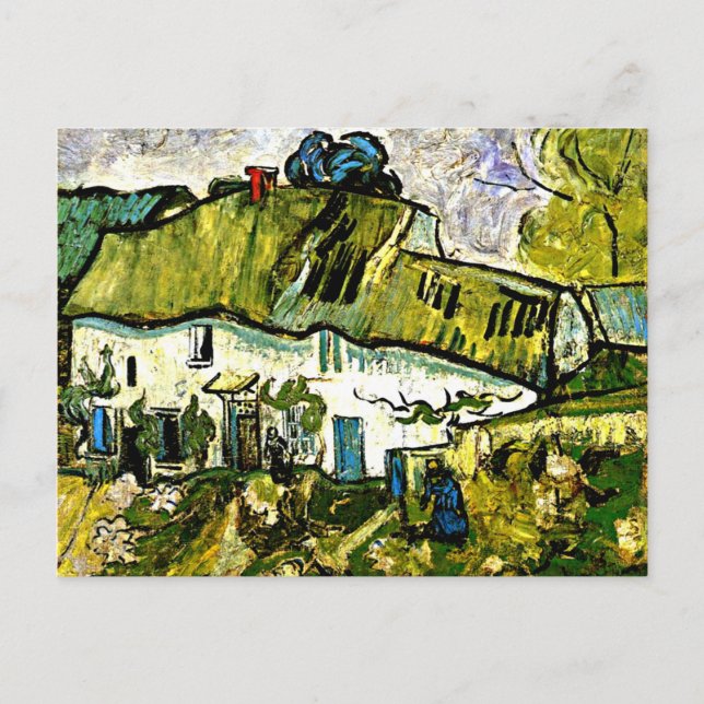 Van Gogh - Bauernhof mit zwei Zahlen Postkarte (Vorderseite)