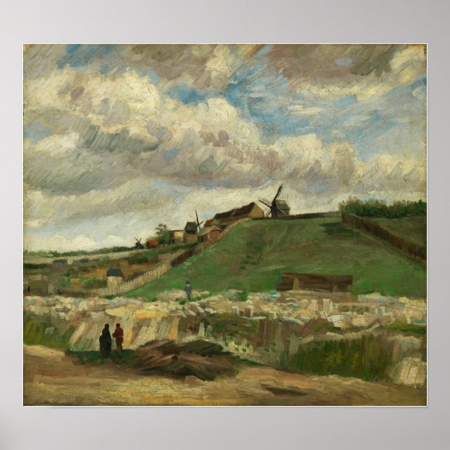 Van Gogh - Berg Montmartre mit Steinbruch Poster (Vorne)