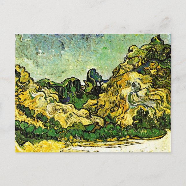 Van Gogh - Berglandschaft bei Saint-Remy Postkarte (Vorderseite)