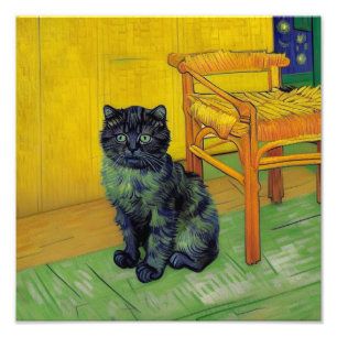 Van Gogh Black Cat Fotodruck