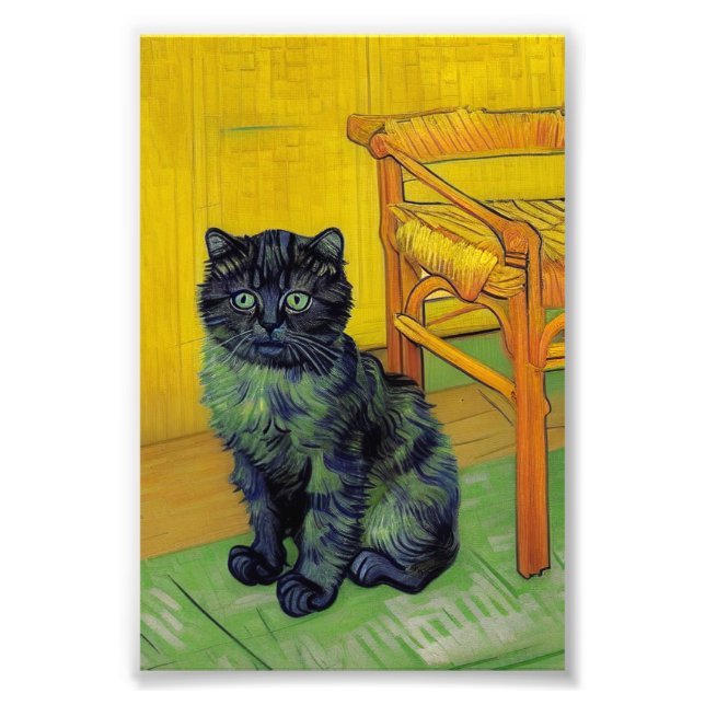 Van Gogh Black Cat Fotodruck (Vorne)