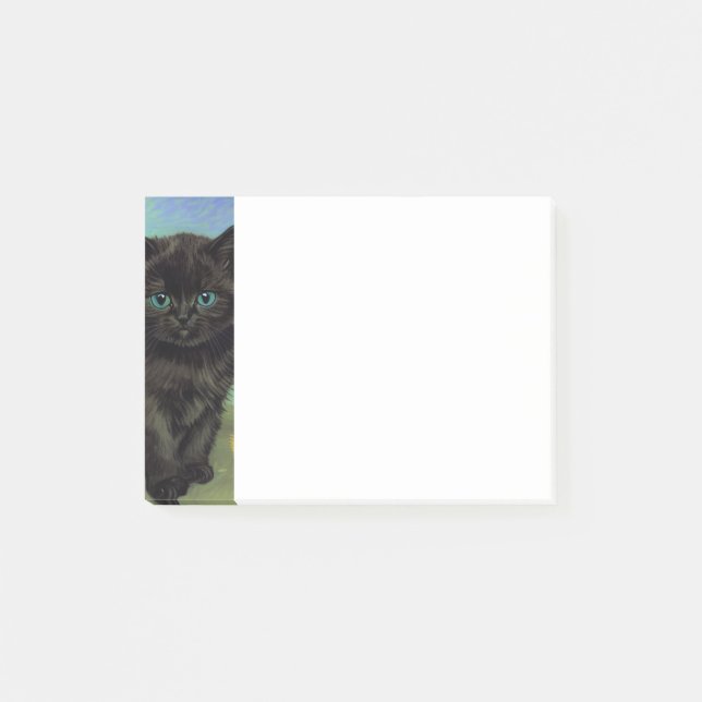 Van Gogh Black Cat Gelbe Blumen Post-it Klebezettel (Vorderseite)