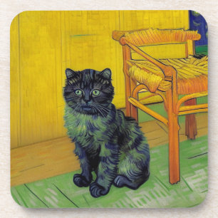 Van Gogh Black Cat Getränkeuntersetzer