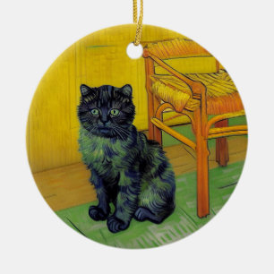 Van Gogh Black Cat Keramik Ornament