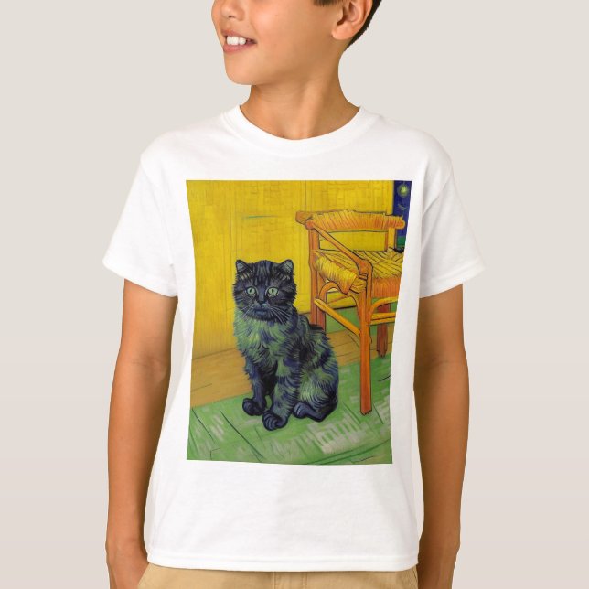 Van Gogh Black Cat T-Shirt (Vorderseite)