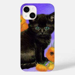 Van Gogh Black Kitten mit Sonnenblumen Case-Mate iPhone 14 Hülle