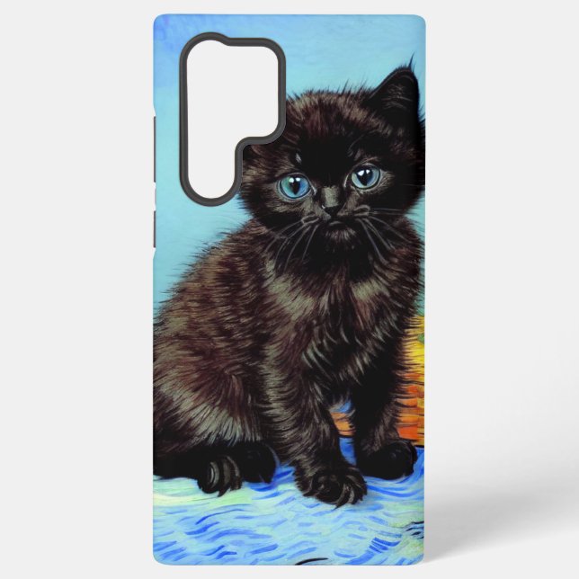 Van Gogh Black Kitten mit Yarn Samsung Galaxy Hülle (Rückseite)