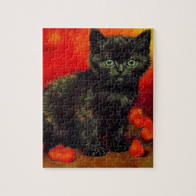Van Gogh Black Kitten Puzzle (Vertikal)