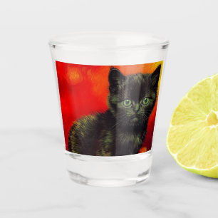 Van Gogh Black Kitten Schnapsglas