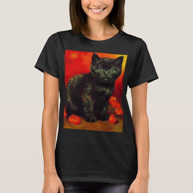 Van Gogh Black Kitten T-Shirt (Vorderseite)