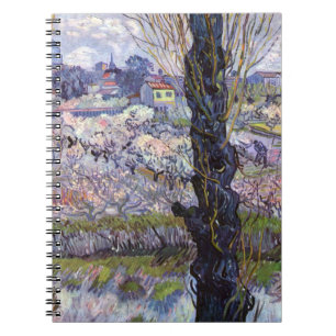 Van Gogh Blick auf Arles Blühende Obstgärten Druck Notizblock