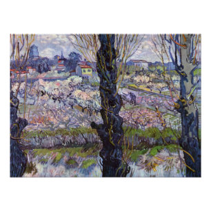 Van Gogh Blick auf Arles blühender Garten Poster