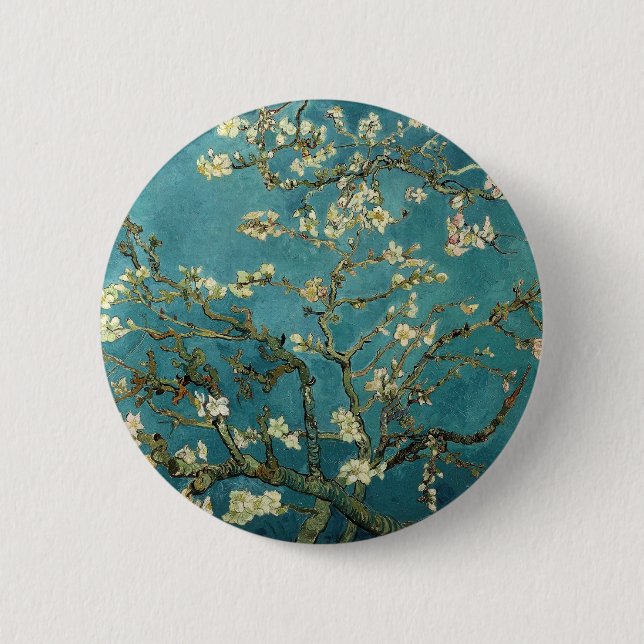 Van Gogh Blossoming Almond Button (Vorderseite)