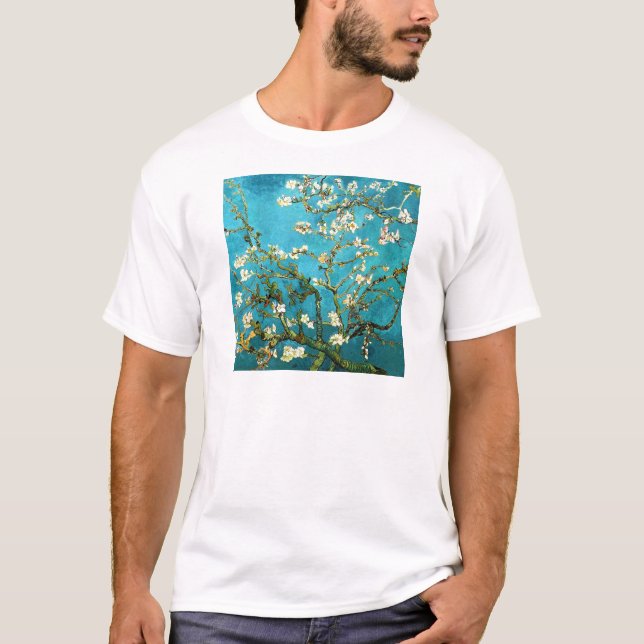 Van Gogh Blossoming Almond Tree (F671) Kunstkunst T-Shirt (Vorderseite)