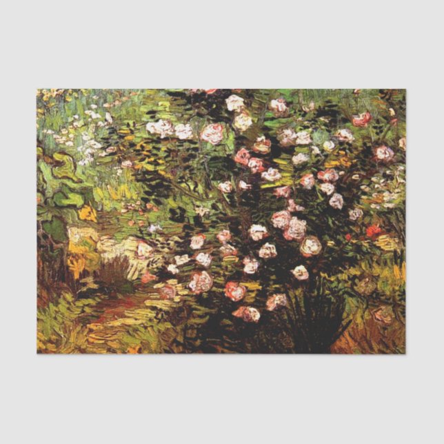 Van Gogh - blühende Rose Bush Seidenpapier (Vorderseite)