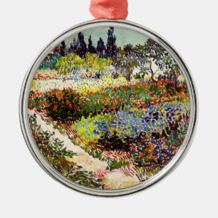Van Gogh Blühender Garten in Arles Florale Kunst Silbernes Ornament