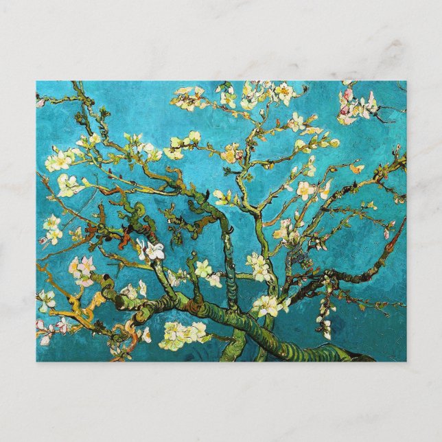Van Gogh Blühender Mandelbaum Kunst Postkarte (Vorderseite)