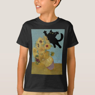 Van Gogh Blume Cat Sunflowers T-Shirt