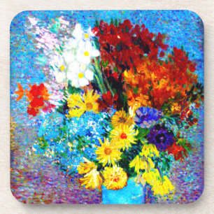 Van Gogh-Blume in einer Blauen Vase Getränkeuntersetzer