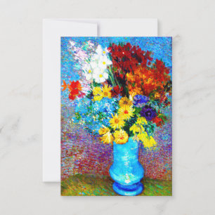 Van Gogh-Blume in einer Blauen Vase RSVP Karte