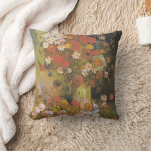 Van Gogh Blumen-Stillleben Rote Mohnblumen & Rosen Kissen