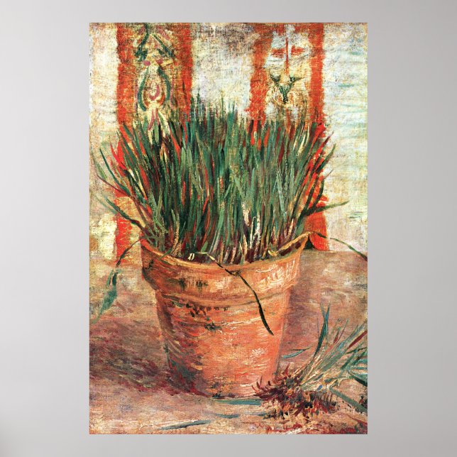 Van Gogh: Blumentopf mit Chives Poster (Vorne)