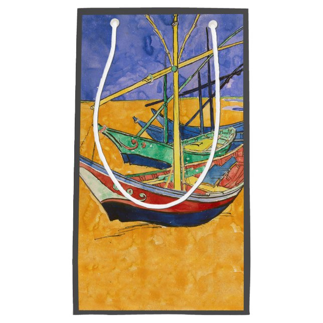 Van Gogh Boats Impressionismus Beach Kleine Geschenktüte (Vorderseite)