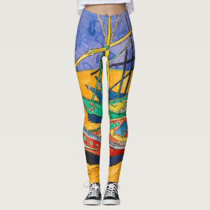 Van Gogh Boats Impressionismus Beach Leggings