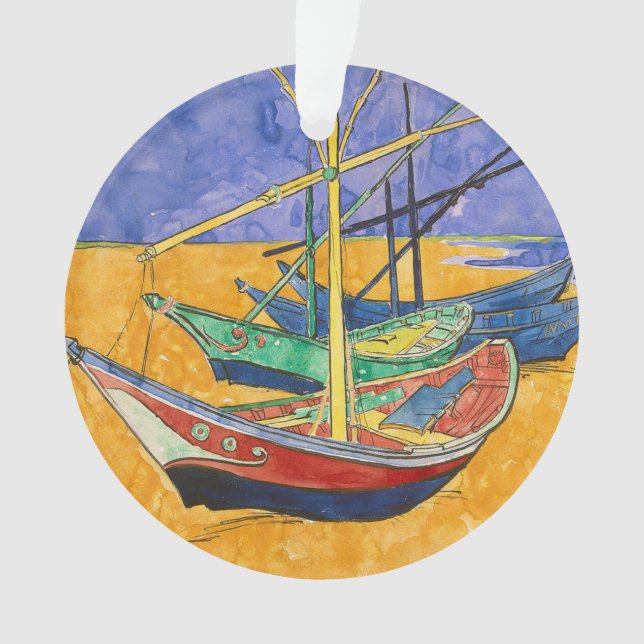 Van Gogh Boats Impressionismus Beach Ornament (Vorderseite)