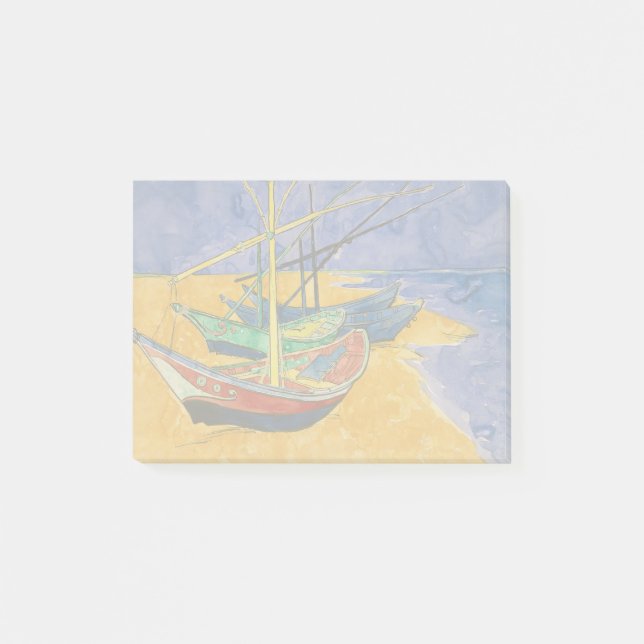 Van Gogh Boats Impressionismus Beach Post-it Klebezettel (Vorderseite)